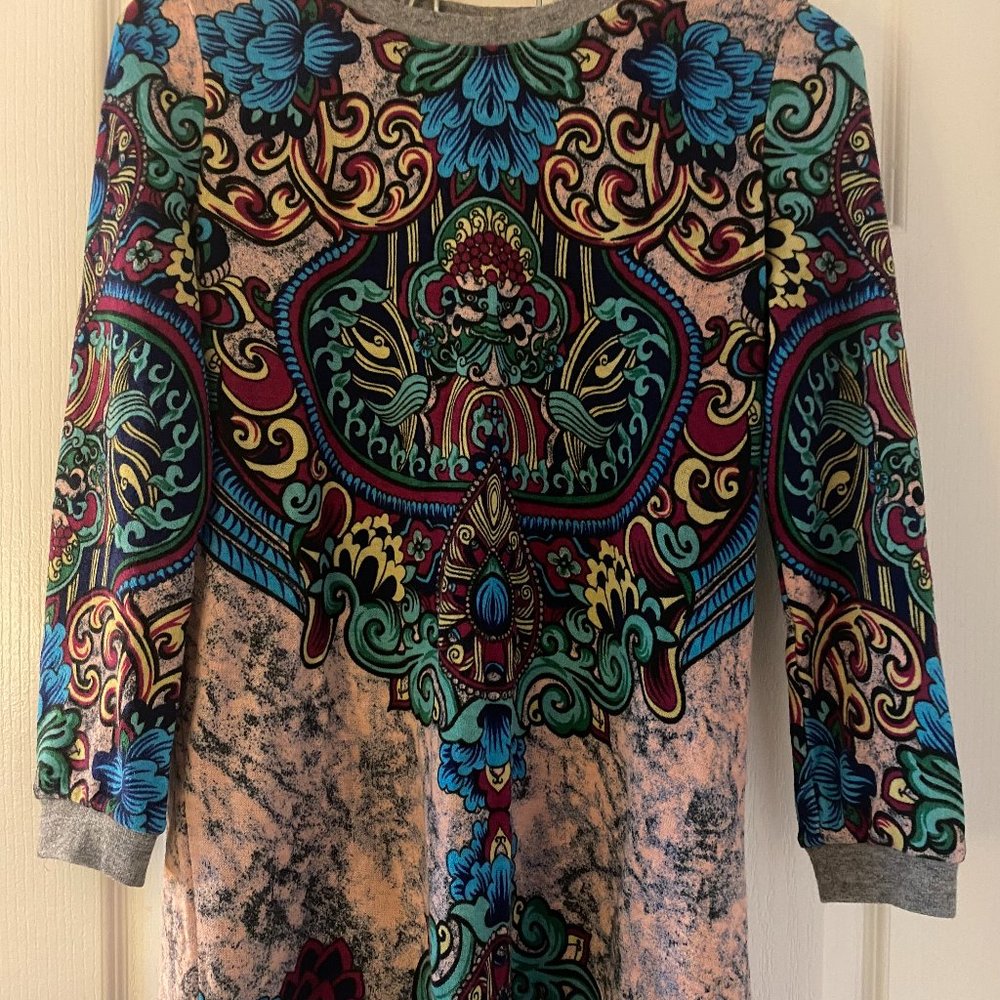 StyleWe Floral 3/4 Sleeve Sweater Cardigan Wool